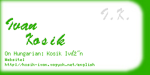 ivan kosik business card